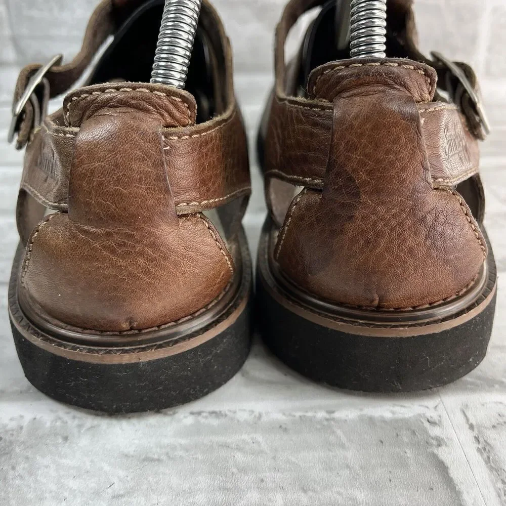 Simple Shoes Men's Size 9 Brown Leather Comfort Fisherman Sandals